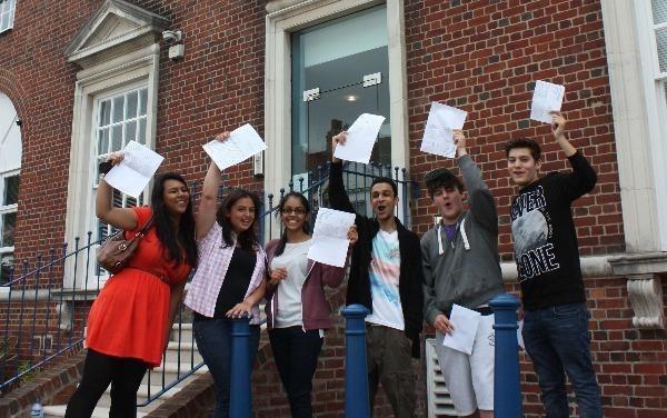 students showing their results