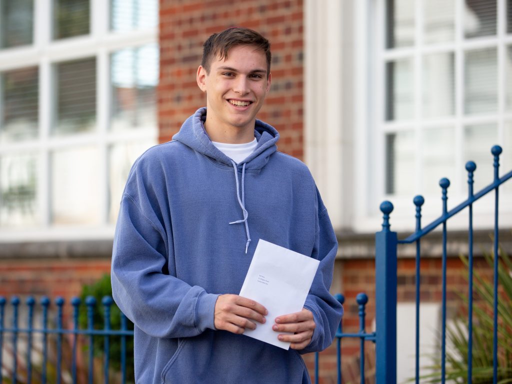 a boy with his a level results