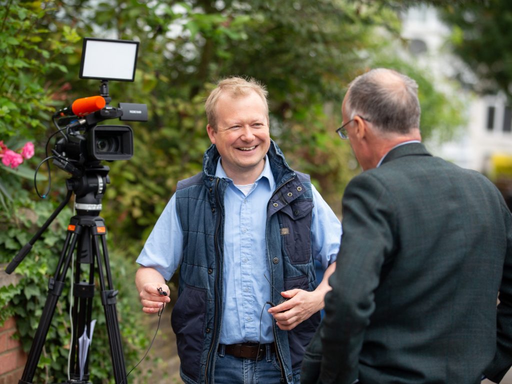 news team at a private college in london