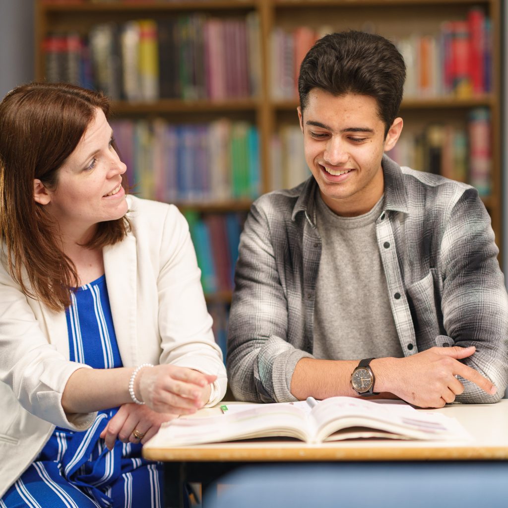 1-1 with a student and teacher