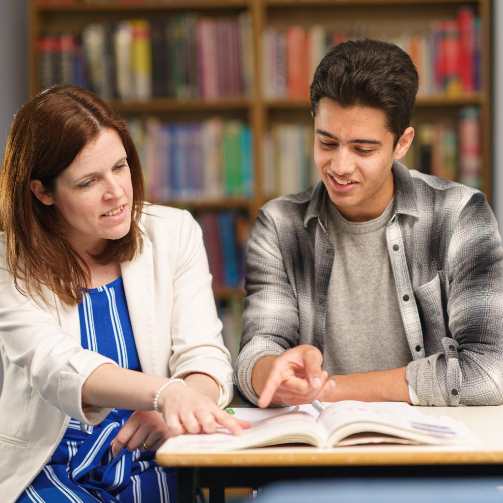 1-1 with a student and teacher