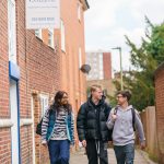 students walking