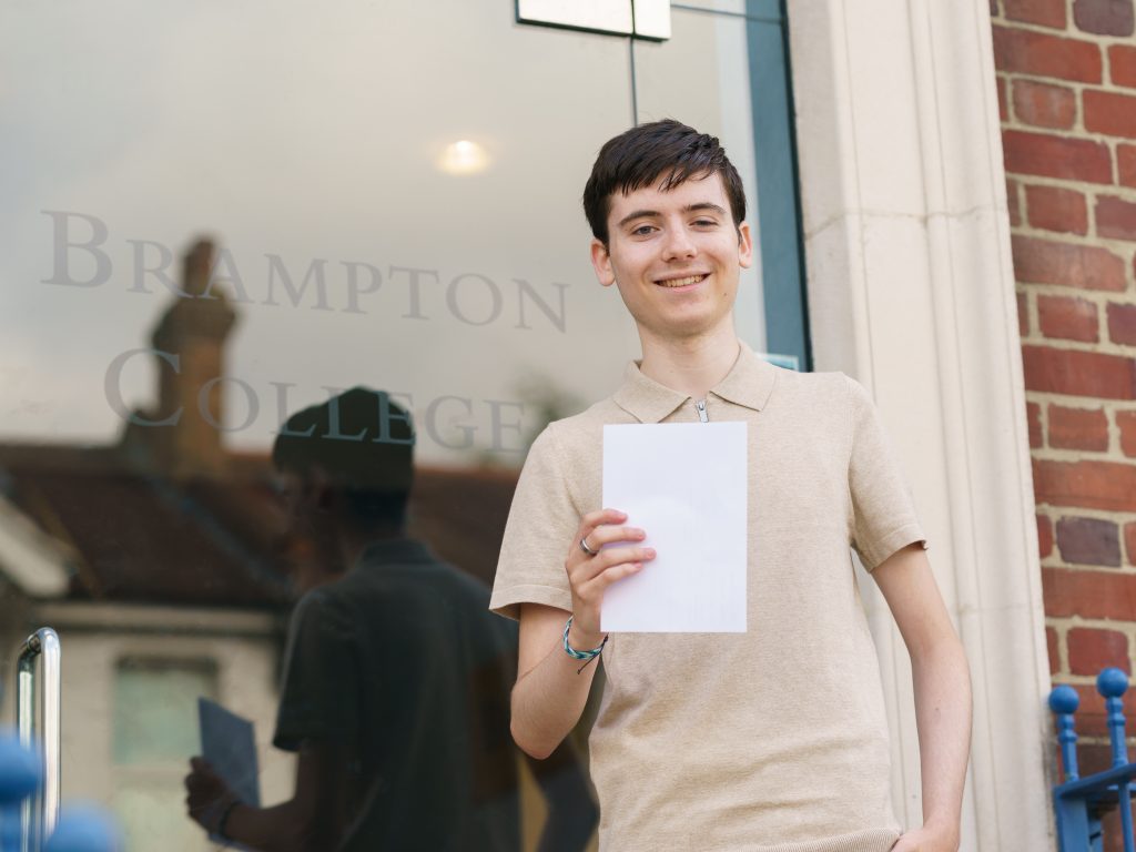 Student pleased about his exam results