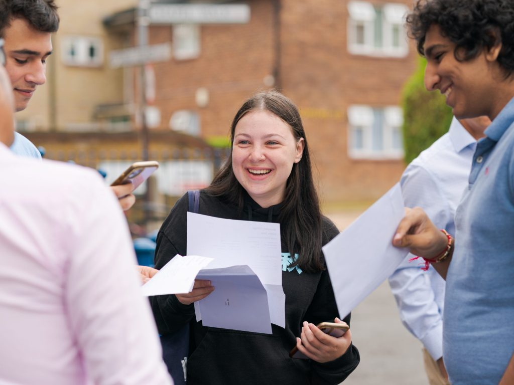 students with their results