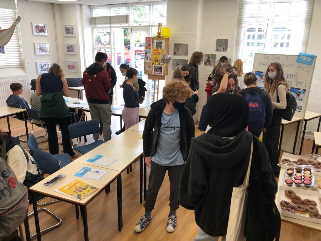 Students attending a freshers fair