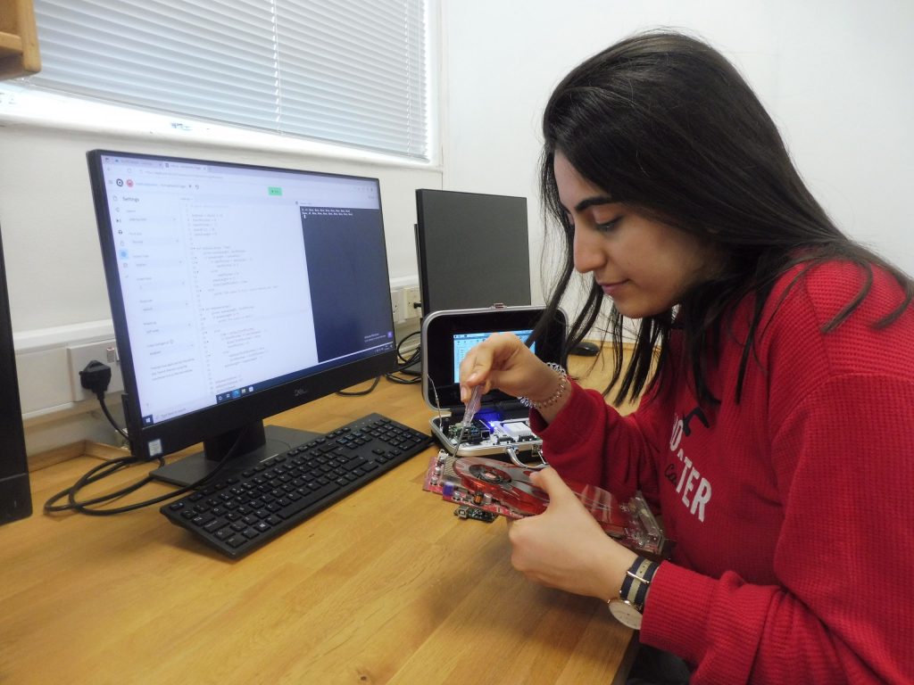 student in robotics club