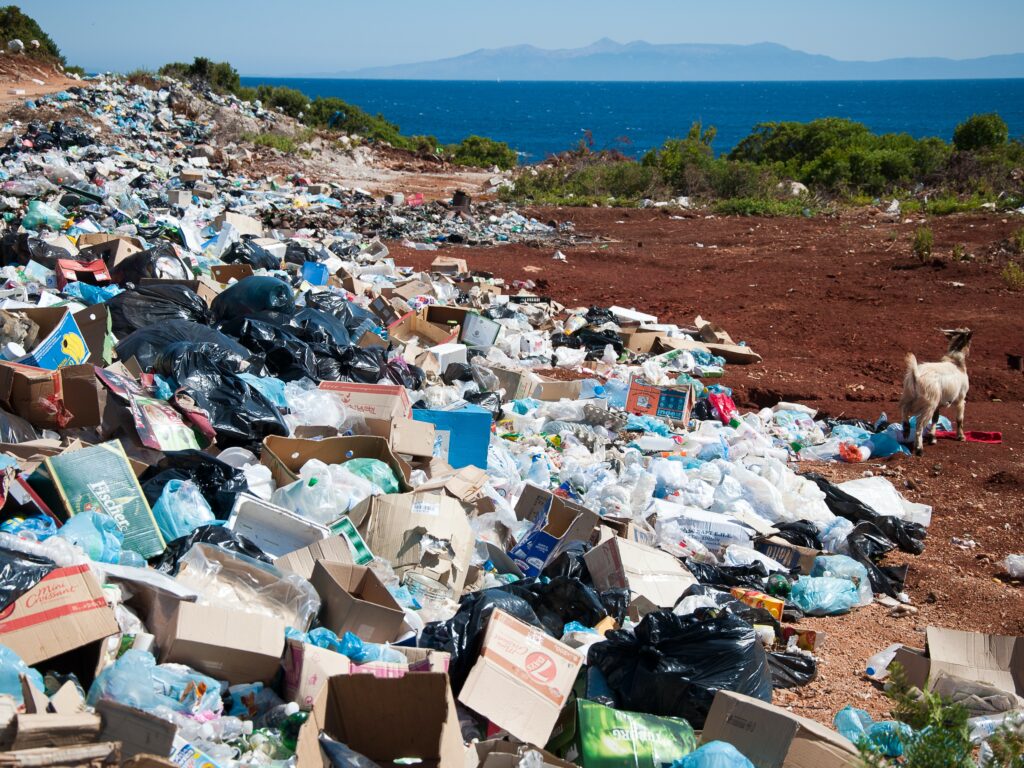 rubbish on a beach side