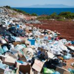 rubbish on a beach side