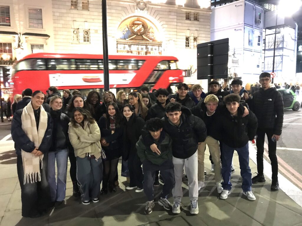 students at Picadilly Circus