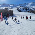 students on the ski slopes