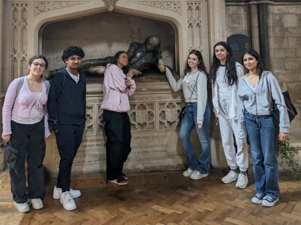 students in a church