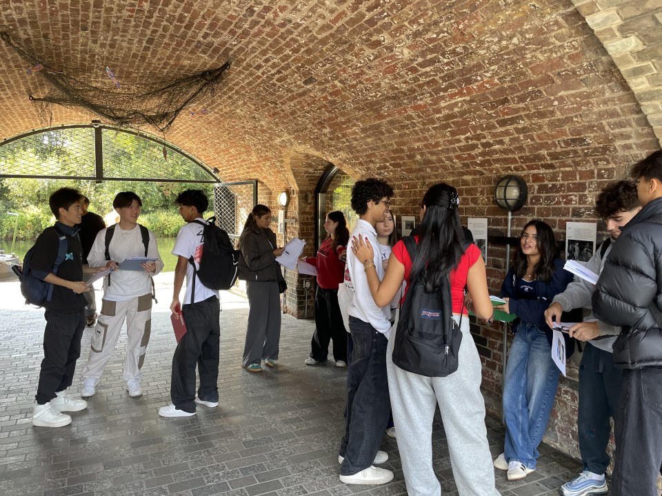 students outdoors