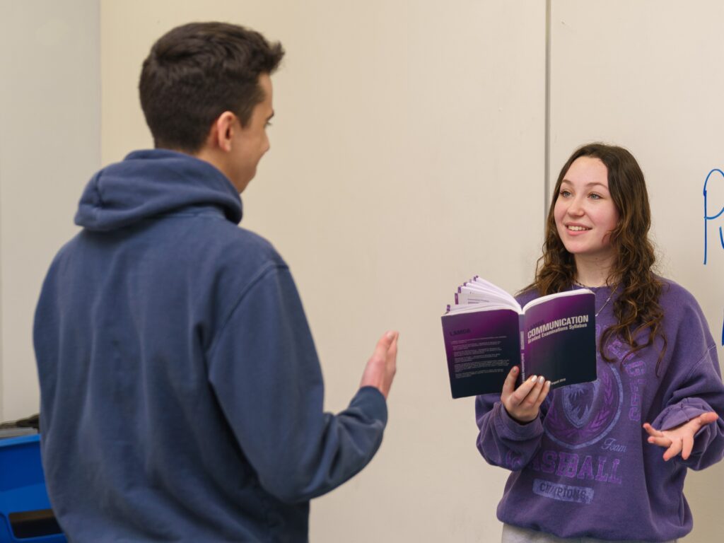 students communicating